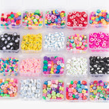 50pcs/box Cartoon Polymer Clay Spacer Beads for DIY Jewelry Making