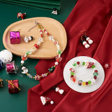 50pcs Christmas Lampwork Glass Beads for DIY Jewelry Crafts