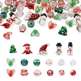 50pcs Christmas Lampwork Glass Beads for DIY Jewelry Crafts