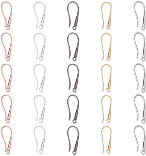 50pcs Classic Brass Earring Hooks Findings Mixed Earwires