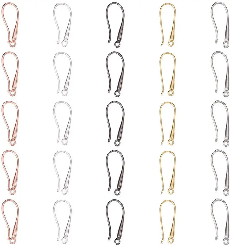 50pcs Classic Brass Earring Hooks Findings Mixed Earwires