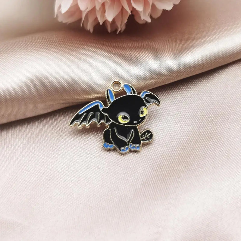 50pcs Japanese Dragon Enamel Charms for DIY Jewelry Making