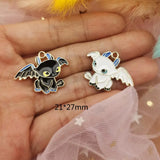 50pcs Japanese Dragon Enamel Charms for DIY Jewelry Making