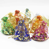 50pcs Colorful Organza Bag Iron Heart Rose Wedding Promotion Bag
