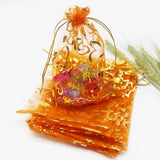 50pcs Colorful Organza Bag Iron Heart Rose Wedding Promotion Bag