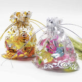 50pcs Colorful Organza Bag Iron Heart Rose Wedding Promotion Bag