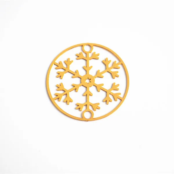 50pcs Flower Charm Pendants Hollow Snow Circle for DIY Headdress Wedding Jewelry