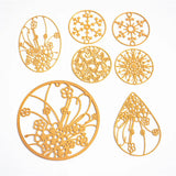 50pcs Flower Charm Pendants Hollow Snow Circle for DIY Headdress Wedding Jewelry