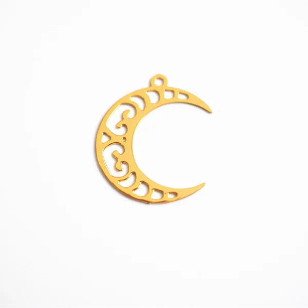 50pcs alloy moon charm DIY hollow cat rabbit pendants for headdress accessories