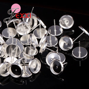 50pcs 925 Sterling Silver Stud Earring Components