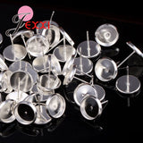 50pcs 925 Sterling Silver Stud Earring Components