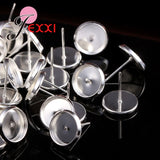 50pcs 925 Sterling Silver Stud Earring Components