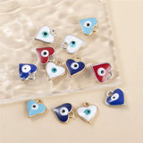 50pcs Mixed Heart Shape Eye Charms Pendants for Jewelry Making