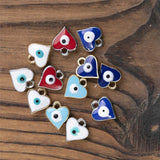 50pcs Mixed Heart Shape Eye Charms Pendants for Jewelry Making