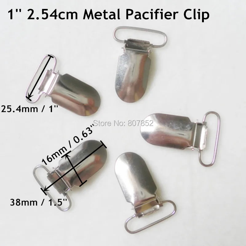 50pcs 1'' Metal Hook Baby Dummy Pacifier Holder Clips