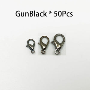 50pcs Rhodium Metal Lobster Clasps for Necklace Bracelet DIY Jewelry Findings