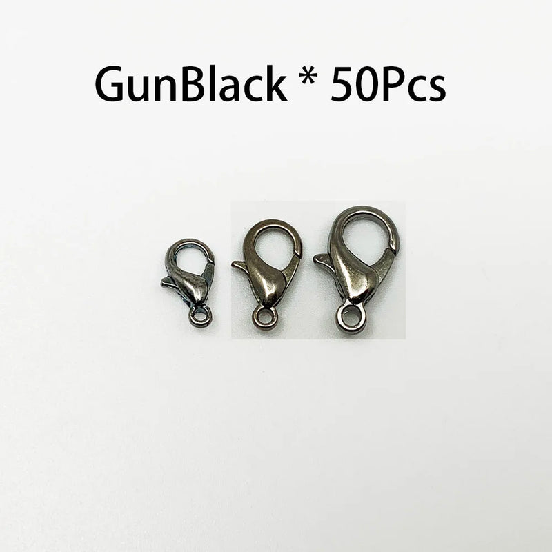 50pcs Rhodium Metal Lobster Clasps for Necklace Bracelet DIY Jewelry Findings