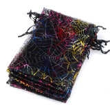 Halloween Organza Bag Skull Bone Print Drawstring Pouch - Pack of 50 or 100