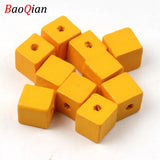 50pcs Natural Wood Beads Cube Spacer for DIY Jewelry Making