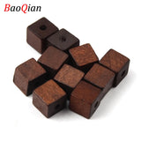 50pcs Natural Wood Beads Cube Spacer for DIY Jewelry Making