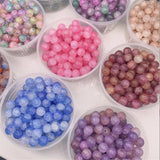 50pcs 10mm Colorful Glass Beads for DIY Bracelet Phone Chain Hairpin