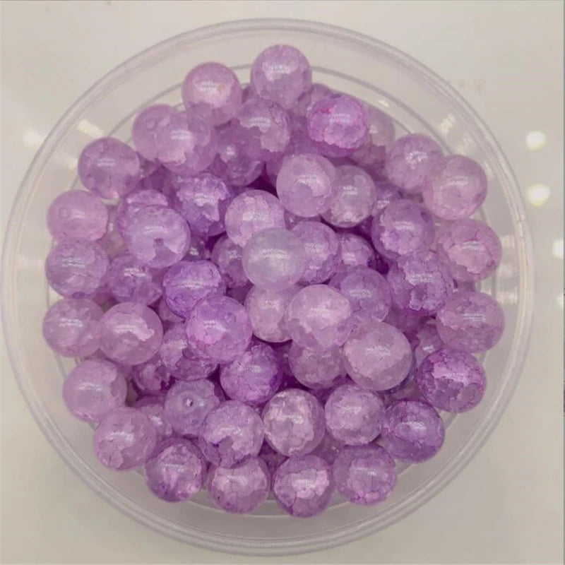 50pcs 10mm Colorful Glass Beads for DIY Bracelet Phone Chain Hairpin