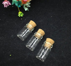 50pcs/lot Clear Glass Wishing Bottle Necklace Pendant Jars with Cork Stopper