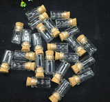 50pcs/lot Clear Glass Wishing Bottle Necklace Pendant Jars with Cork Stopper
