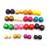 50pcs Multicolor Eco-Friendly Wooded Charm Beads DIY Jewelry Making Crafts