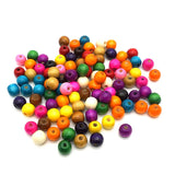 50pcs Multicolor Eco-Friendly Wooded Charm Beads DIY Jewelry Making Crafts