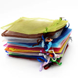 50pcs Organza Bags Drawstring Sheer Pouch Jewelry Wedding Christmas Gift