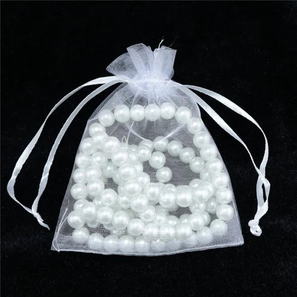 50pcs Organza Bags Drawstring Sheer Pouch Jewelry Wedding Christmas Gift