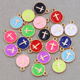 50pcs Enamel Cross Charms for DIY Jewelry Making
