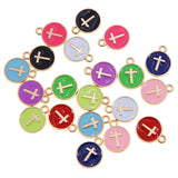 50pcs Enamel Cross Charms for DIY Jewelry Making