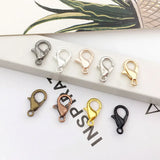 50pcs 12mm Zinc Alloy Lobster Clasp Hooks Jewelry Findings in 9 Colors for DIY