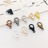 50pcs 12mm Zinc Alloy Lobster Clasp Hooks Jewelry Findings in 9 Colors for DIY