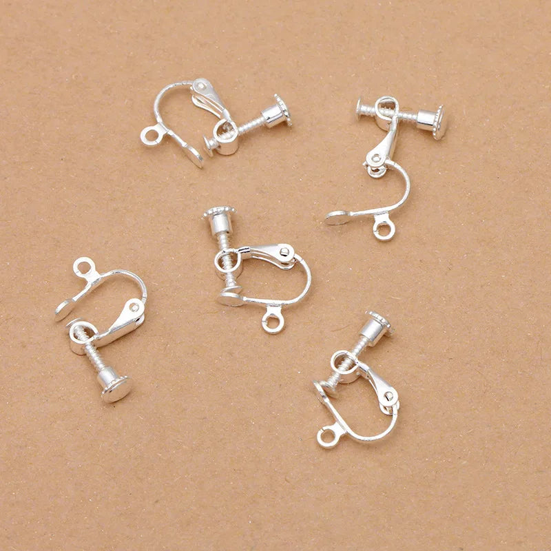 50pcs/lot 14*17mm Copper Clip Earring No Pierced Hook DIY Jewelry
