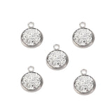 50pcs 14mm Stainless Steel Resin Druzy Charms Multi-color Pendants DIY Jewelry