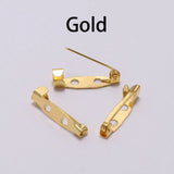 50pcs Rhodium Brooch Clip Base Pins Safety Pins 15-45mm DIY Jewelry Making