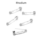 50pcs Rhodium Brooch Clip Base Pins Safety Pins 15-45mm DIY Jewelry Making