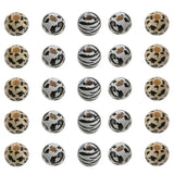 50pcs 16mm Mixed Wood Round Beads Leopard Print DIY Necklace Bracelet Making