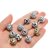 50pcs 16mm Mixed Wood Round Beads Leopard Print DIY Necklace Bracelet Making