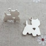 50pcs 17*21mm Silver Cat Charms Pendant for DIY Bracelet Jewelry Making