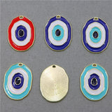 50pcs Alloy Enamel Evil Eye Earring Charms Necklace Pendant Lucky Jewelry