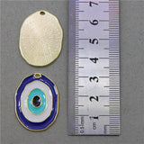 50pcs Alloy Enamel Evil Eye Earring Charms Necklace Pendant Lucky Jewelry