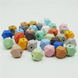 50pcs 20mm Mix Wooden Beads Octagonal Shape Jewelry Making DIY Necklace Earring