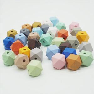 50pcs 20mm Mix Wooden Beads Octagonal Shape Jewelry Making DIY Necklace Earring