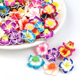 50pcs 20mm Mixed Polymer Clay Flower Beads DIY Bracelet Jewelry Making