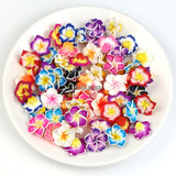 50pcs 20mm Mixed Polymer Clay Flower Beads DIY Bracelet Jewelry Making