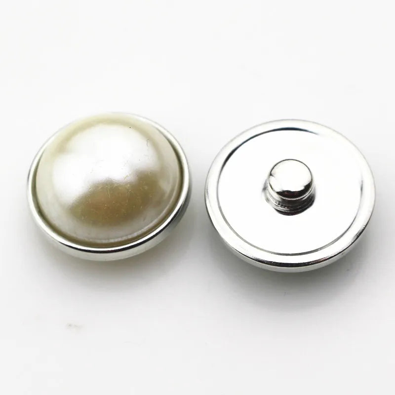 50pcs/lot 20mm Pearl Snap Buttons for 18mm Ginger Snap Bracelet Charms
